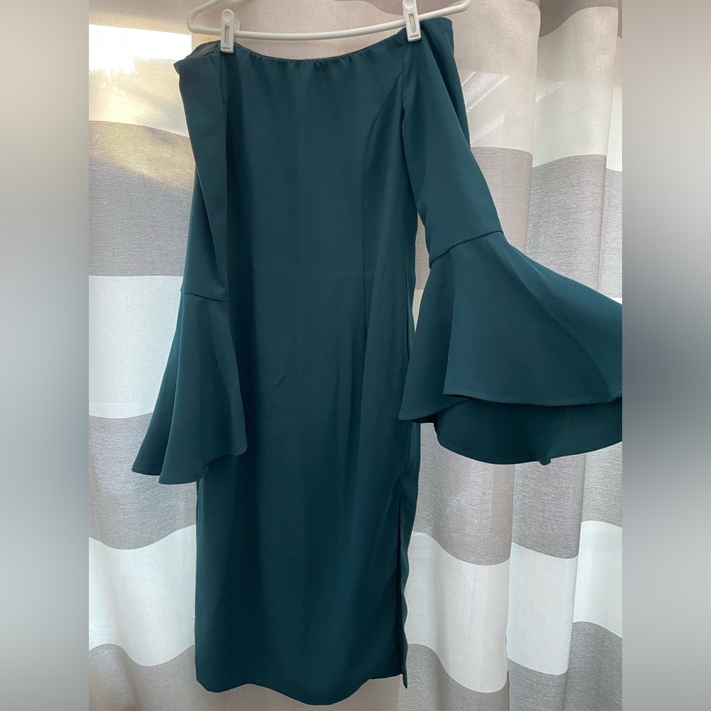 Bardot dress, size 8, deep green